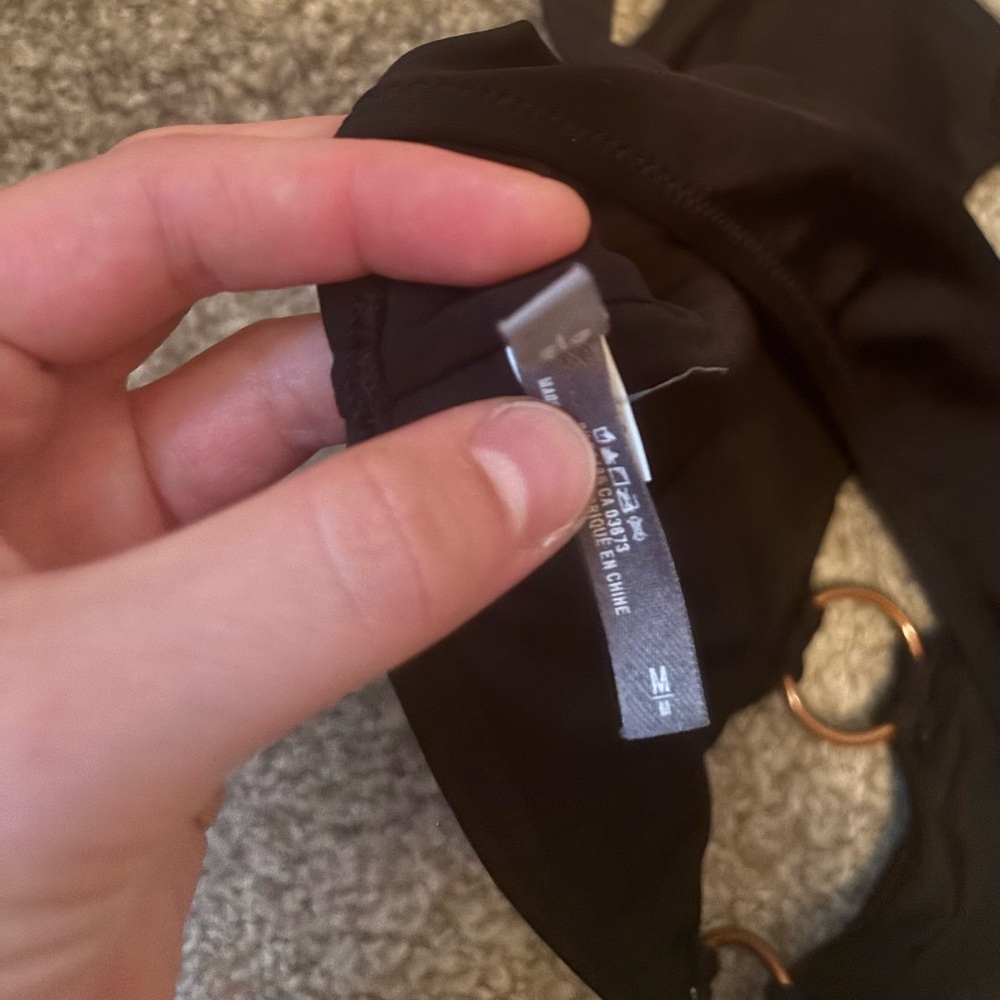 Aerie Black Bikini Top with Ring Details - Picture 3 of 3